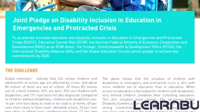Commitment to Disability Inclusion in Education During Crises
