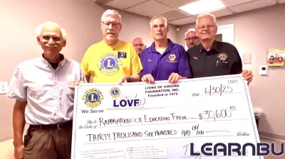 Lions of District 24-L Present Generous Donation for Rappahannock Education Farm Barn